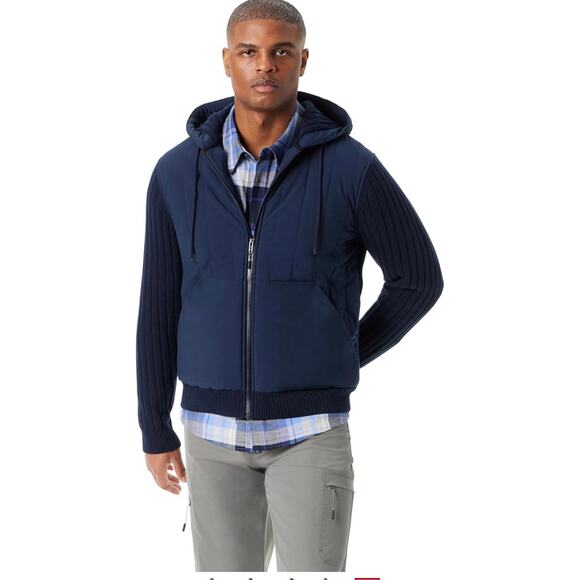 BASS OUTDOOR Men's Full Zipper Front Water Resistant Hooded Sweater Size XXL NEW - Picture 1 of 7